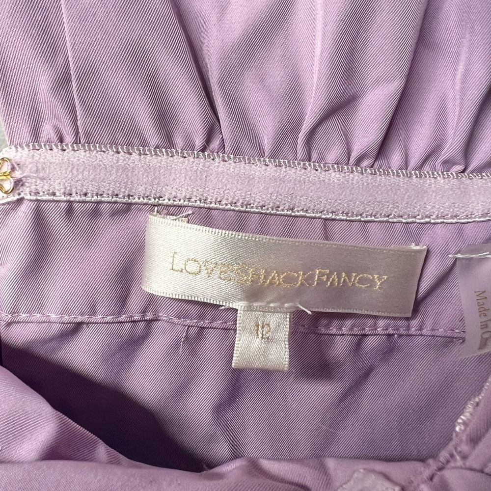 LoveShackFancy Adair High Low Taffeta Maxi Dress In Purple Size 12/XL Prom - Picture 7 of 10